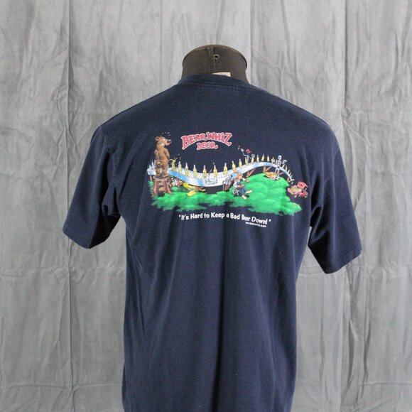 Vitnage Beer Shirt - Bear Whiz Beer Bottle Tag Graphic - Men's Large - Picture 8 of 10